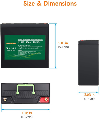 NCM 12v 20AH LiFePO4 بسته باتری 12.8V لیتیوم یون باتری چرخه عمیق باتری خورشیدی