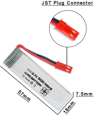 بسته باتری لیتیوم پلیمری قابل شارژ NCM 3.7V 500mAh باتری لیپو
