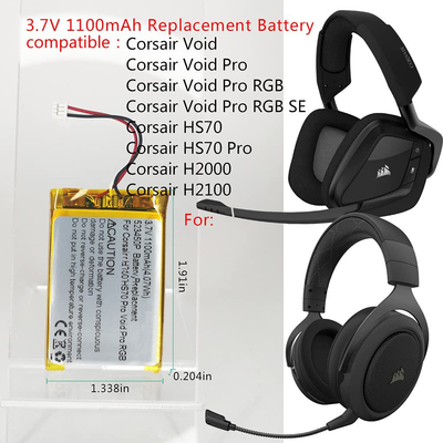 Corsair Void Pro 3.7V 1100mah / جایگزینی باتری Corsair Void 523450P