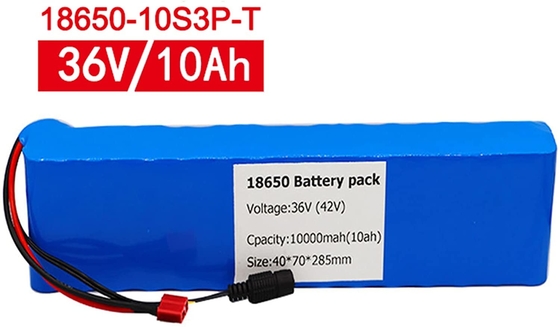 36V 18650 بسته باتری لیتیومی BMS 10AH باتری لیتیوم یونی ماشین الکتریکی