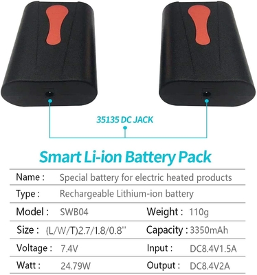 باتری لیتیومی قابل حمل 8Ah 3350mAh 7.4v بسته باتری لیتیومی هوشمند