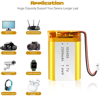 باتری لیتیوم یون قابل شارژ NCM 3.7v 2000mah / اتصال باتری لیتیوم یون JST