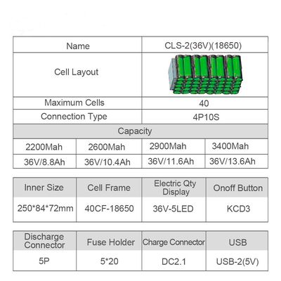 7S3P دوچرخه الکتریکی بسته باتری لیتیومی 36 ولت 10.4 ساعت وزن 5.2 کیلوگرم